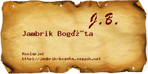 Jambrik Bogáta névjegykártya